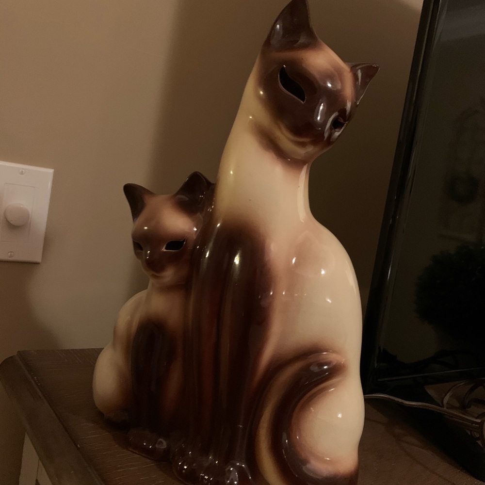 Vintage KRON Mid-Century Siamese Cat Kitten Lamp